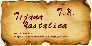Tijana Mastalica vizit kartica